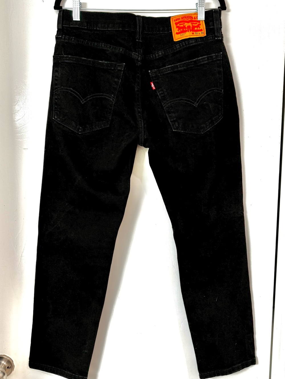 Levi's 531 32x30 Black Stretch Athletic Slim Distressed Jeans - Picture 3 of 11